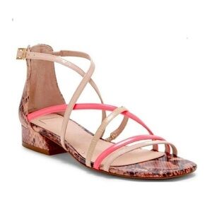 LOUISE ET CIE Snakeskin Eleri Sandals Strappy Flats Boho Sz 9.5